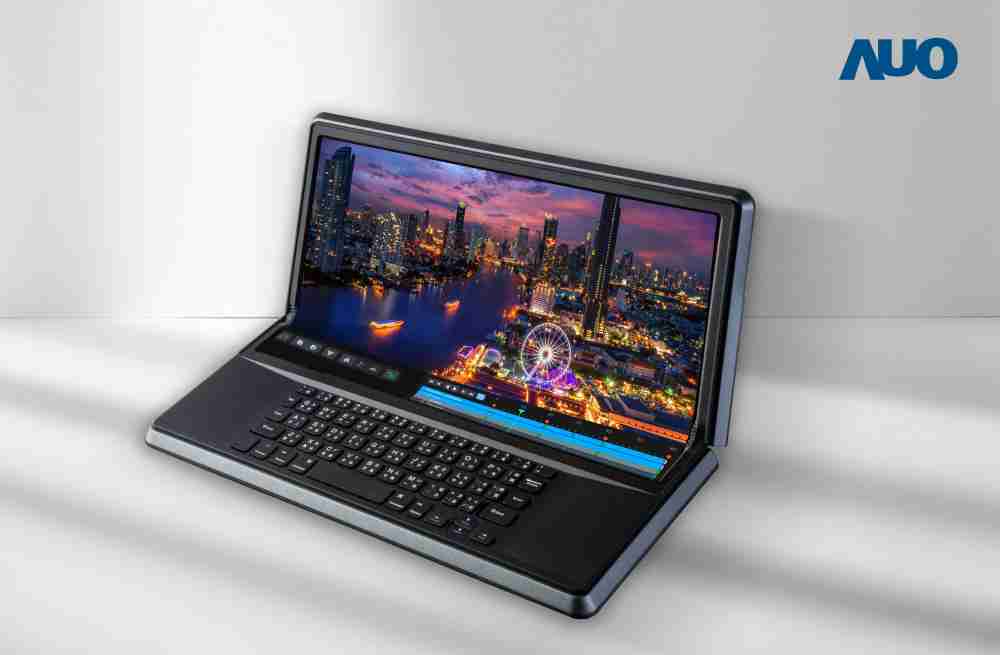 尊龙集团14.6吋Micro LED折迭显示屏幕，，，搭配半径4mm的弯折绞炼，，，以及高画素、、、高亮度、、、高对比度的显示技术特点，，即便在大视角下仍保有绝佳色相与亮度